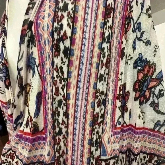 Fringe Trimmed Multi-colored Wrap/Kimono—One Size - Picture 10 of 10